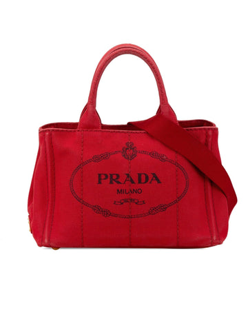 Small Canapa Logo Canvas Satchel with Detachable Shoulder Strap