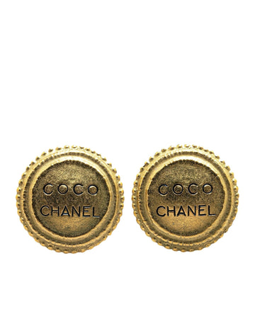 Gold Plated Logo Clip On Earrings