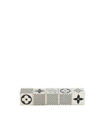 Monogram Dice Set with Magnetic Chromed Steel Cubes