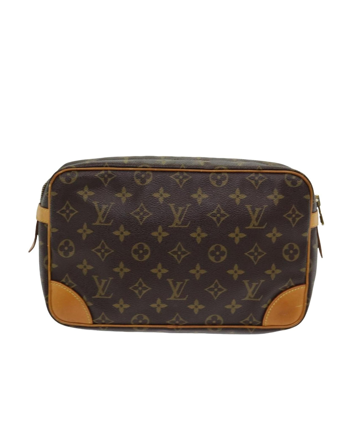 Monogram Canvas Clutch Bag with Multiple Pockets