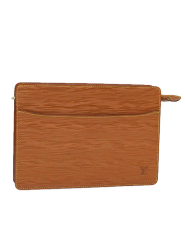 Epi Leather Pochette Homme Clutch Bag with Gold Accents