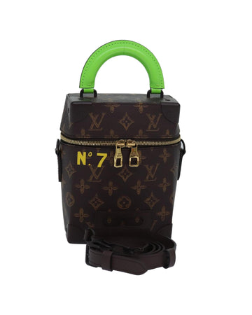 Monogram Canvas Vertical Box Shoulder Bag with Dust Bag and Shoulder Strap