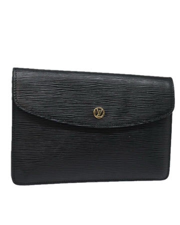 Epi Leather Clutch Bag with Button Clasp