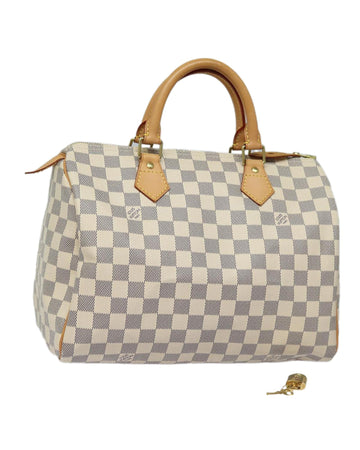 Damier Azur Canvas Speedy 30 Handbag with Dust Bag and Padlock