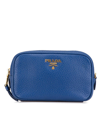 Leather Cosmetic Pouch with Top Zip Closure