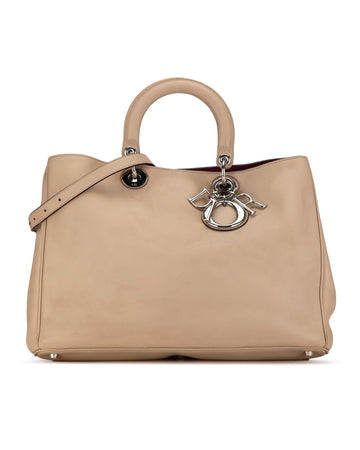Large Leather Satchel with Detachable Strap