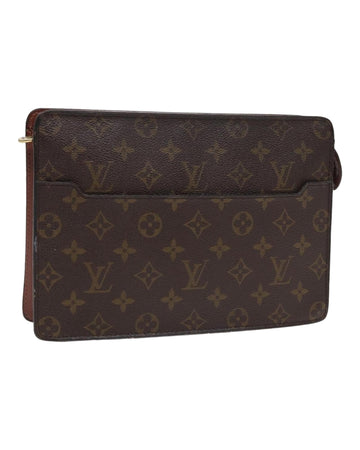 Monogram Canvas Clutch Bag with Storage Compartment