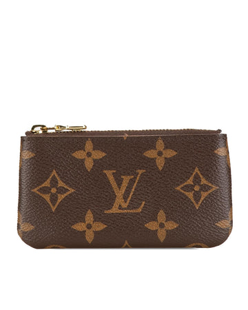 Monogram Canvas Coin Pouch with Top Zip Closure
