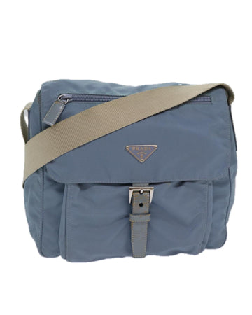 Nylon Shoulder Bag with Silver Accents