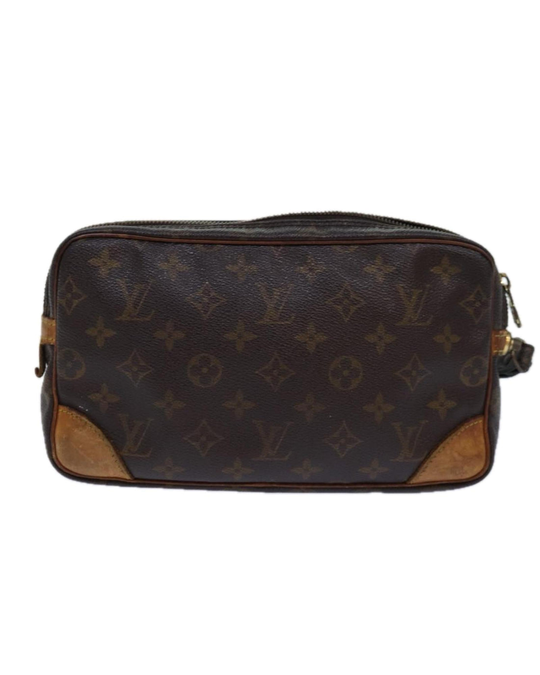 Monogram Canvas Leather Clutch Bag