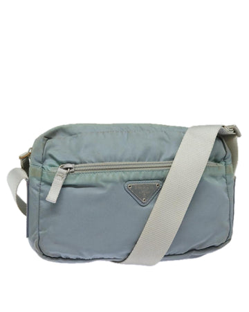 Nylon Shoulder Bag with Silver Accents