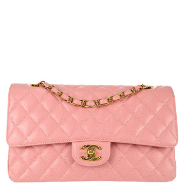 Chanel 2003-2004 Classic Double Flap Medium Pink Caviar