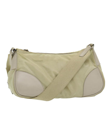 Nylon Shoulder Bag with Silver Accents