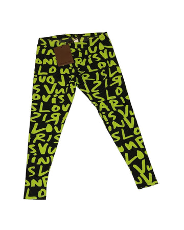 Louis Vuitton Graphic Print Leggings - Black and Green