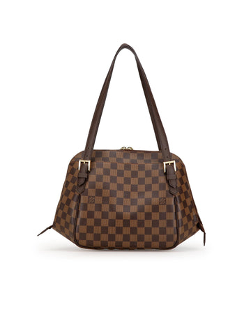 Damier Ebene Canvas Tote with Leather Trim and Slip Pockets
