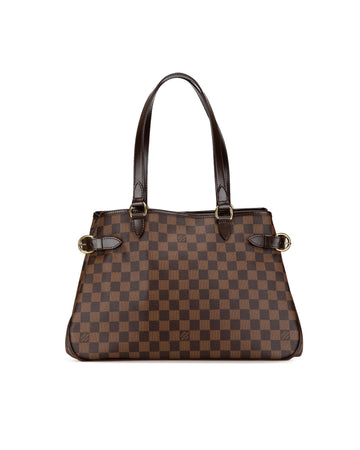Damier Canvas Batignolles Horizontal Tote with Leather Trim and Belt Details