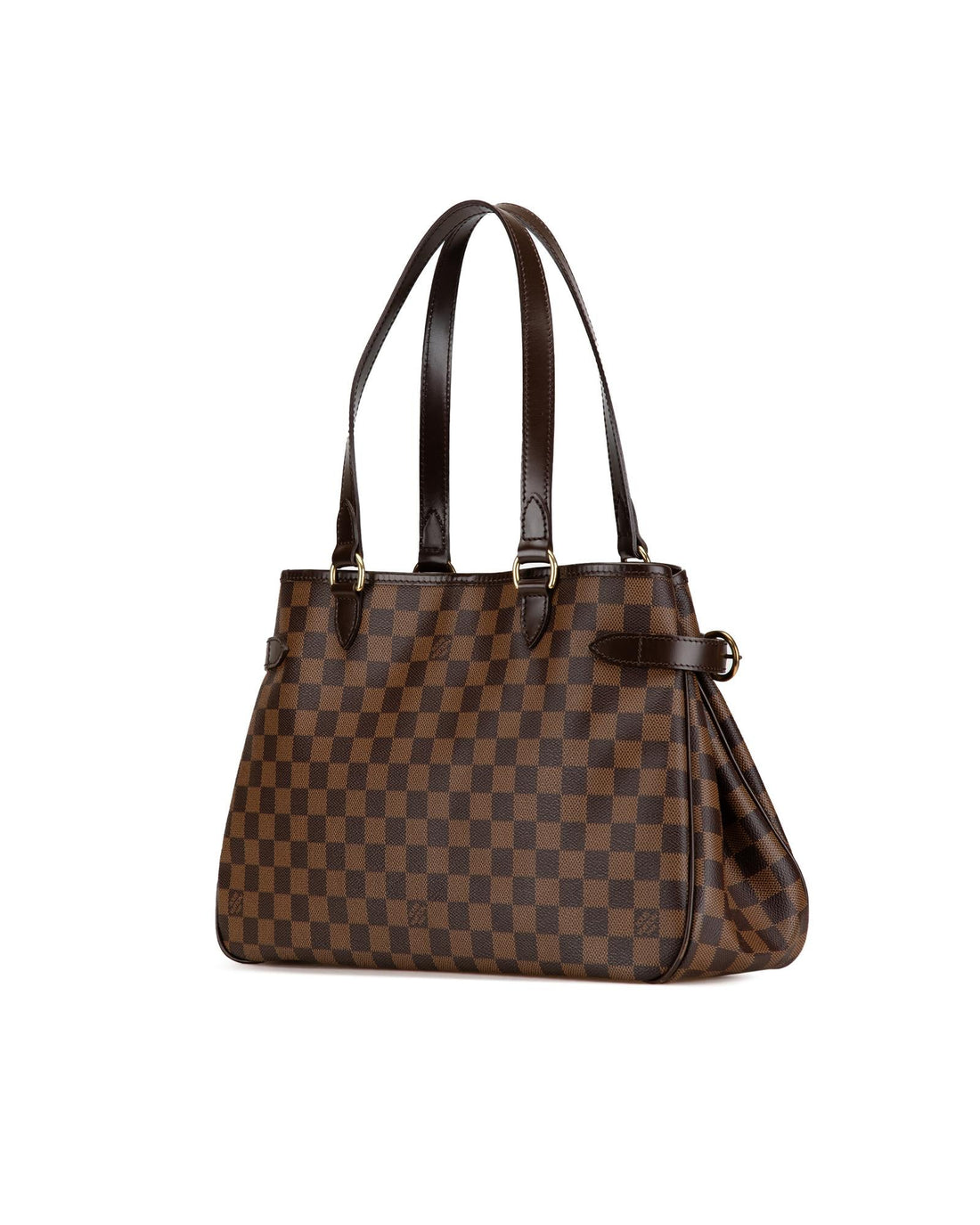 Damier Canvas Batignolles Horizontal Tote with Leather Trim and Belt Details