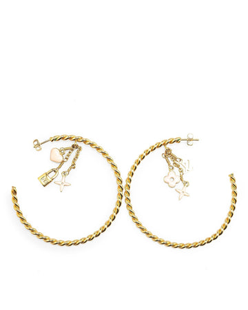 Gold Plated Monogram Creole Hoop Earrings