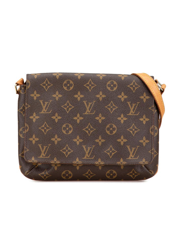 Monogram Canvas Shoulder Bag with Leather Strap