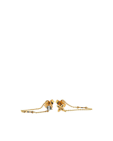 Gold Plated Chain Push Back Earrings