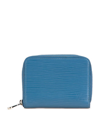 Epi Leather Zip Around Coin Purse with Interior Slip Pockets