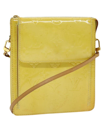 Monogram Vernis Patent Leather Pouch with Flap Closure and Interior Pocket
