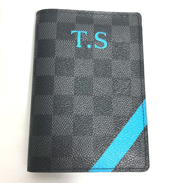 LOUIS VUITTON passport case N60031 Damier Grafitto Canvas black Damier Grafitte Couverture passport mens Used