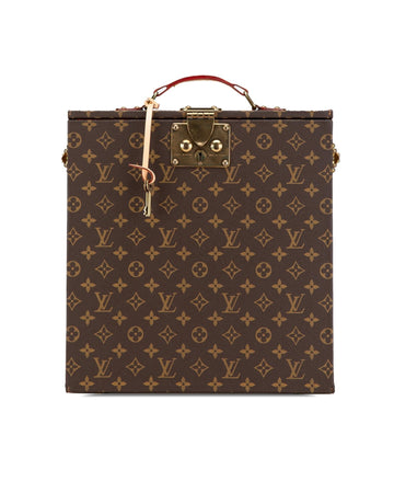 Monogram Canvas Wine Case with Leather Handle and Metal Lock Closures