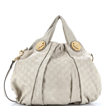 Hysteria Convertible Top Handle Bag Guccissima Leather Large