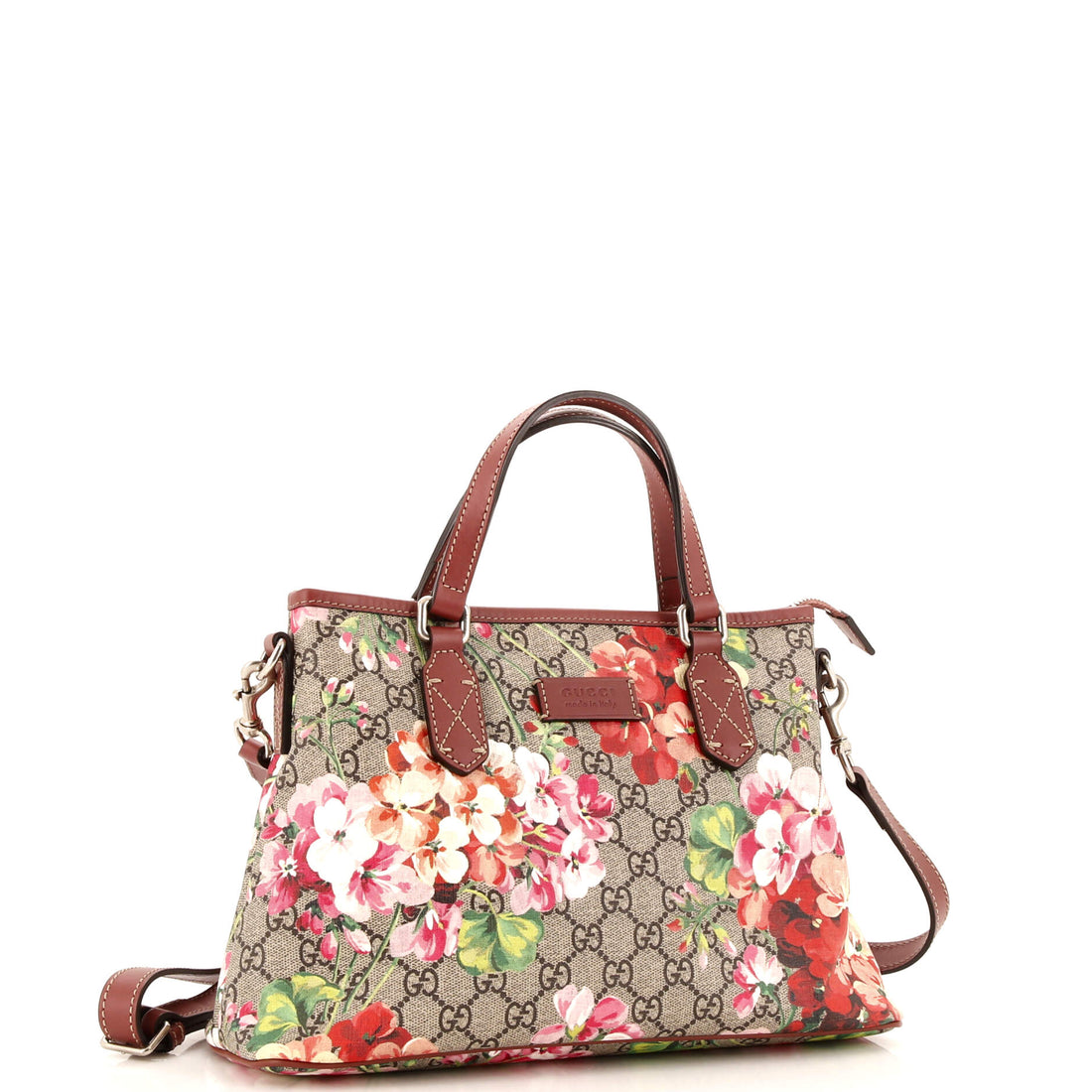 Convertible Tote Blooms Print GG Coated Canvas Small