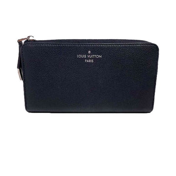 LOUIS VUITTON Long Wallet Purse N60146 leather Noir Voca Stains all leather Parnasea Portefeuille Comet mens Used