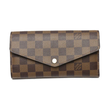 LOUIS VUITTON Long Wallet Purse N60114 Damier canvas Brown x pink Portefeuille Sara Damier Rose Valerie Women Used