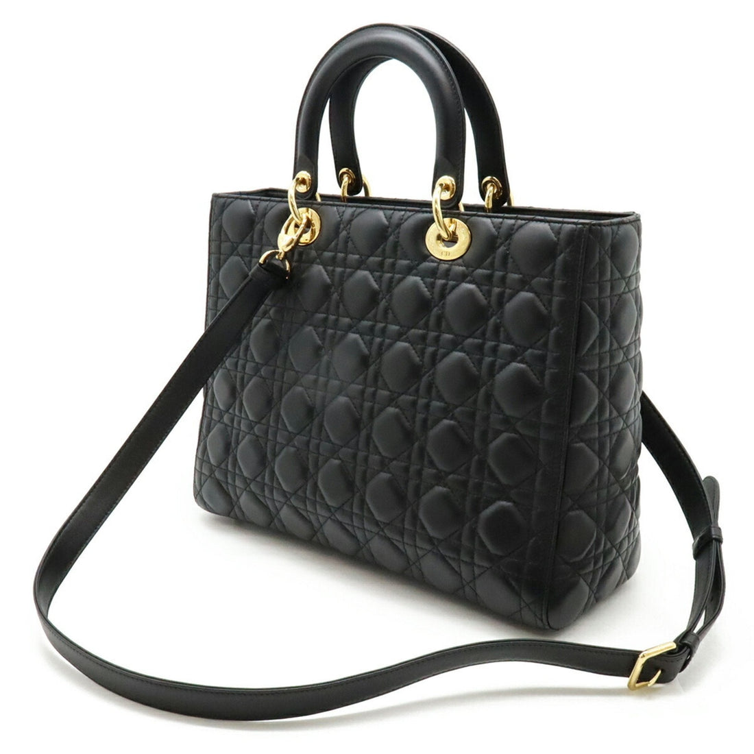 Lady Dior Medium Tote Black Lambskin