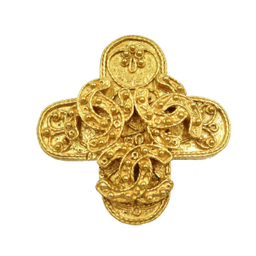 Vintage Cross Brooch Gold