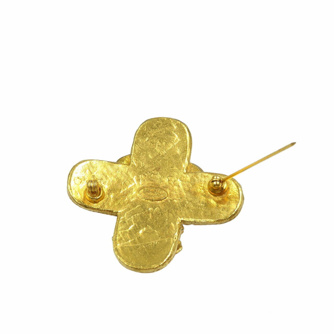 Vintage Cross Brooch Gold