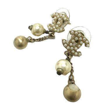 Pearl CC Logo Drop Earrings