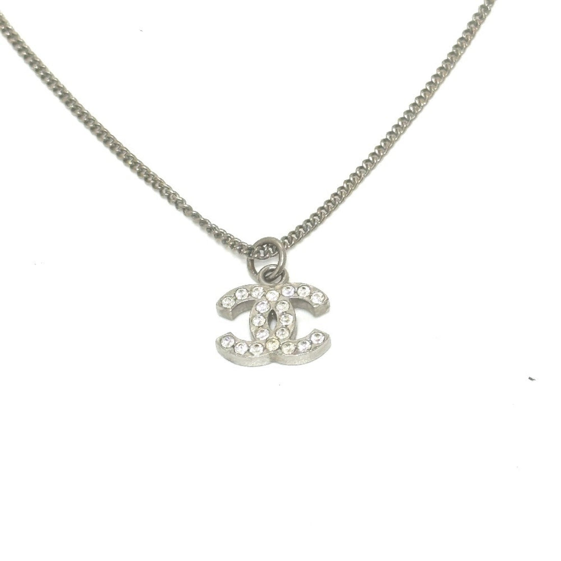 CC Logo Pendant Necklace Crystal Style