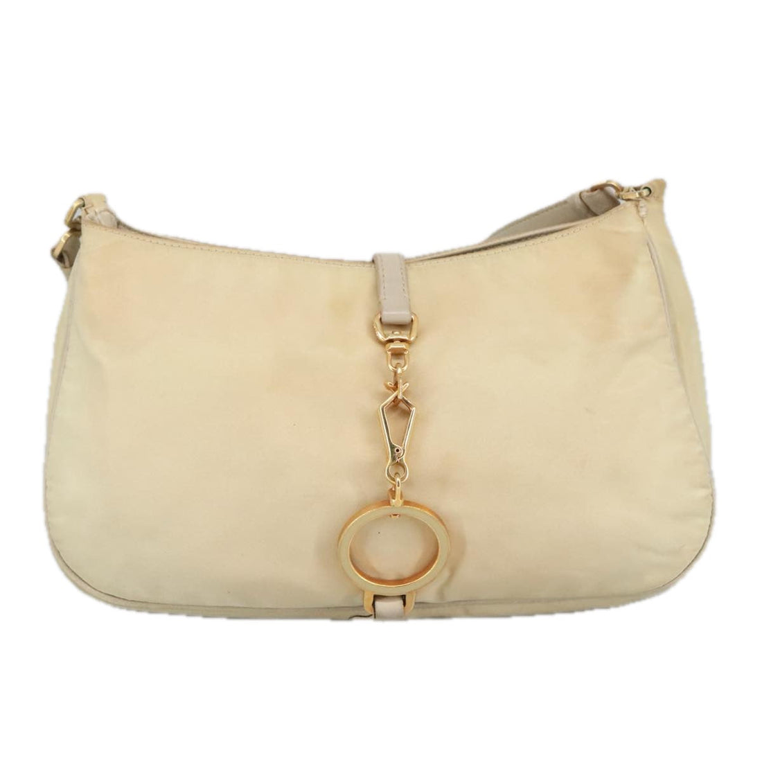 Beige Chain Detail Shoulder Bag