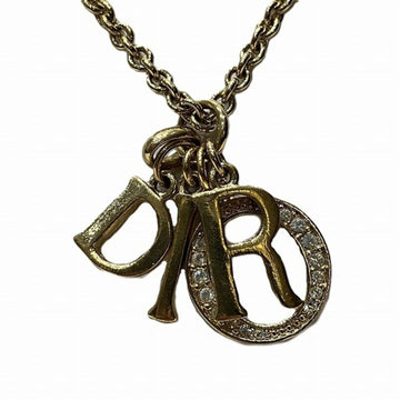 Dior Initial Charm Necklace GoldTone Metal