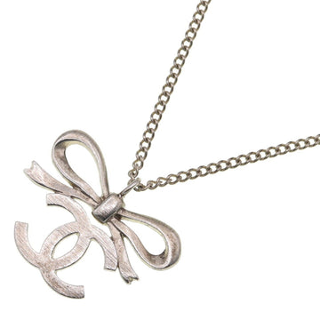 Bow Necklace Silver