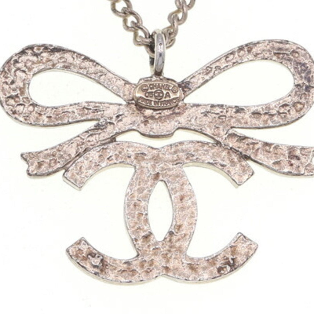 Bow Necklace Silver