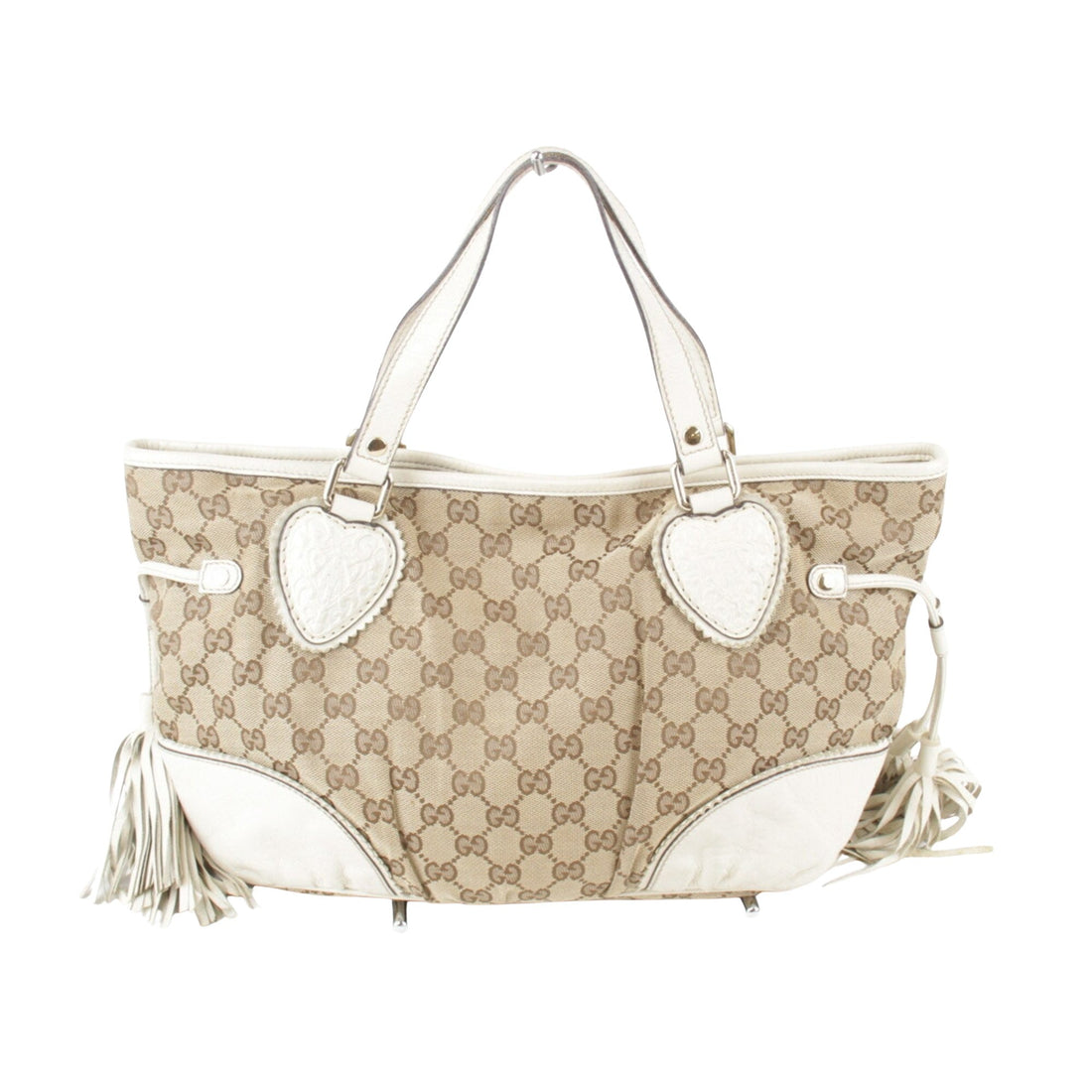 GG Canvas Tote Bag Heart Detail