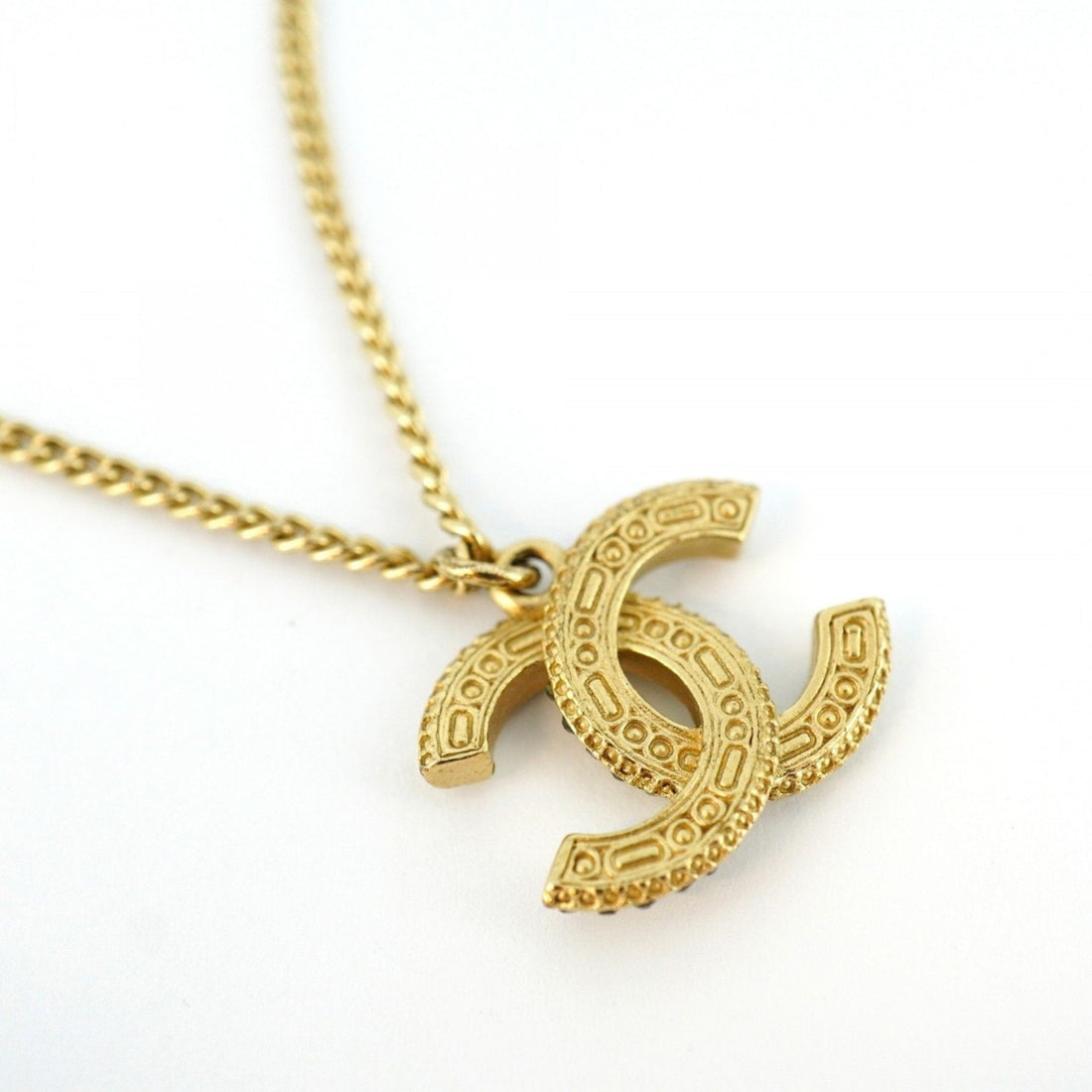 CC Logo Pendant Necklace Crystal and Enamel