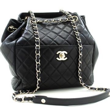 Quilted Lambskin Drawstring Backpack