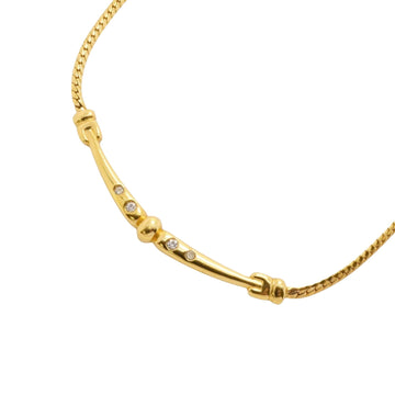 Gold Plated Rhinestone Pendant Necklace