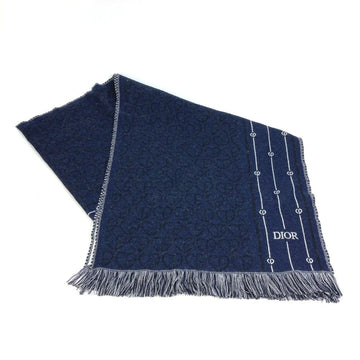 Oblique Jacquard Scarf  Navy Blue