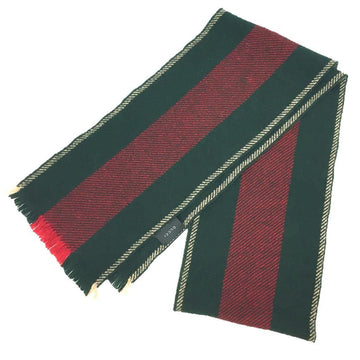 Wool Scarf  Stripe  GreenRed
