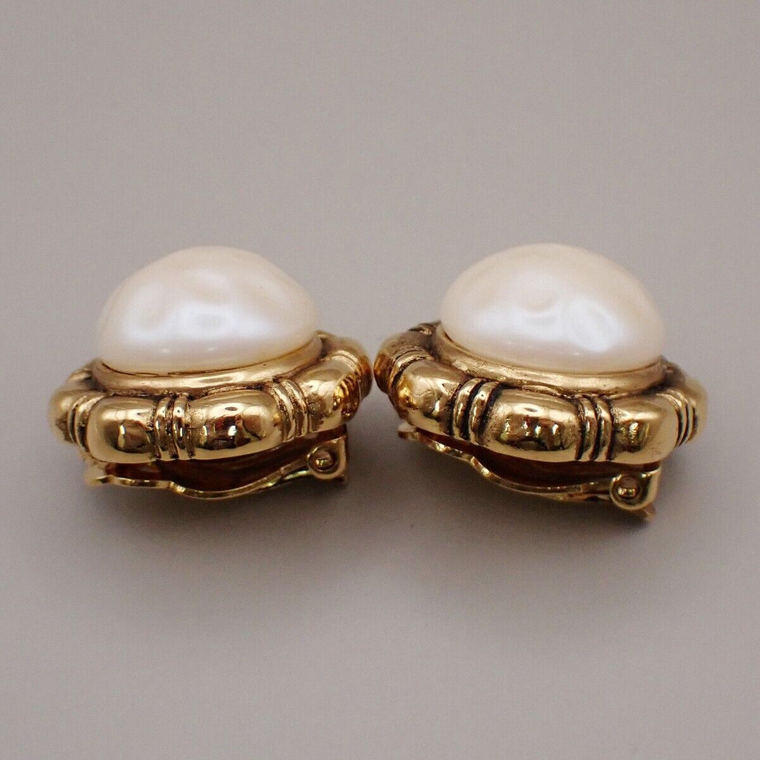 Vintage Pearl Earrings CC Logo Design
