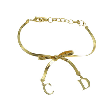 CD Initial Bow Bracelet Gold Metal Charm Bracelet