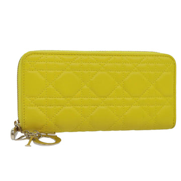 Diorama Zipper Wallet Yellow Lambskin